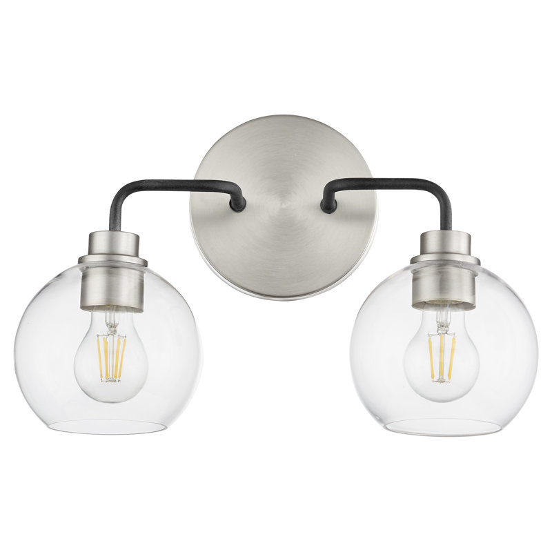 Éclairage pour salle de bain à intensité variable 2 lumières Kaymani, Nickel satiné