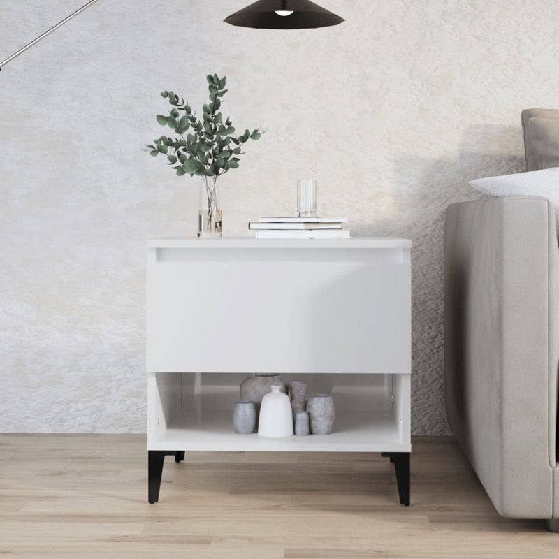 Nylan End Table, High Gloss White