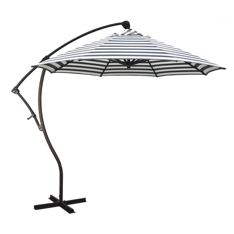 Parasol en porte-à-faux 9' Welwyn, Sunbrella® bord de mer Séville rayé