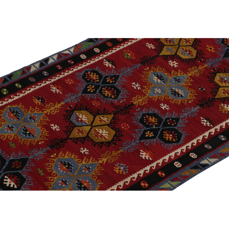 Wool Geometric Area Rug in Brown/Black