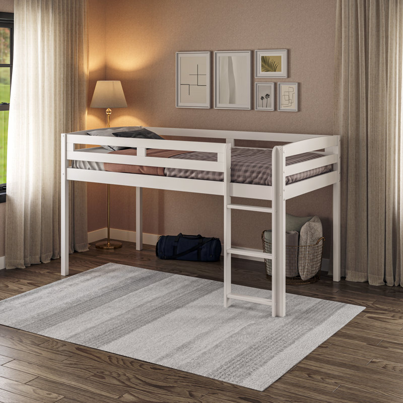 Alique Kids Loft Bed, White, Twin
