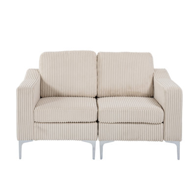 Modular Sectional Two-Seater Sofa  , Corduroy Sectional Couch,Beige