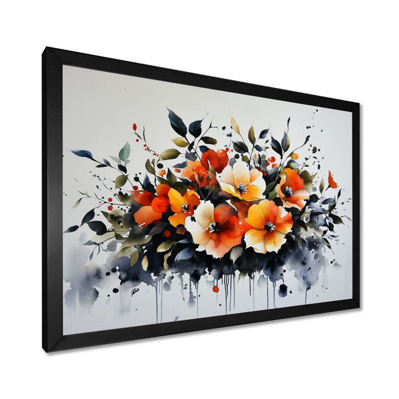 Décoration murale transitionnelle d'automne Hibiscus I - Hibiscus, Reproduction encadrée d'une seule photo sans pass, Noir