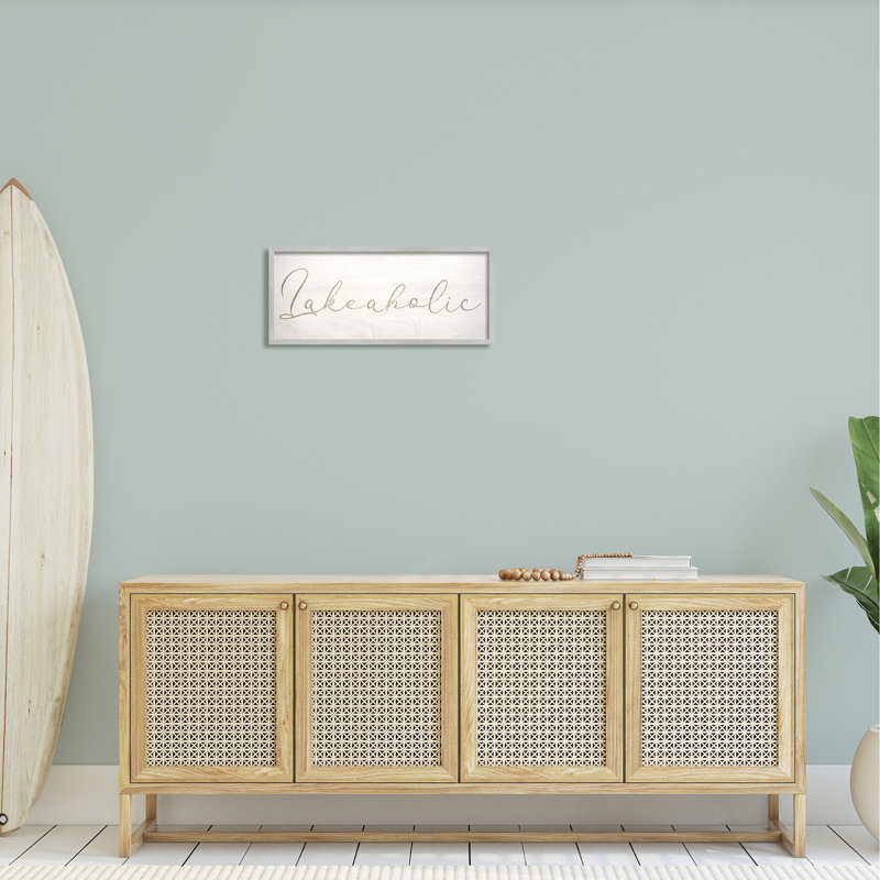 Lakeaholic Shabby Elegance Calligraphy Text, L 24 po x H 10 po, Estampe numérique Farmhouse