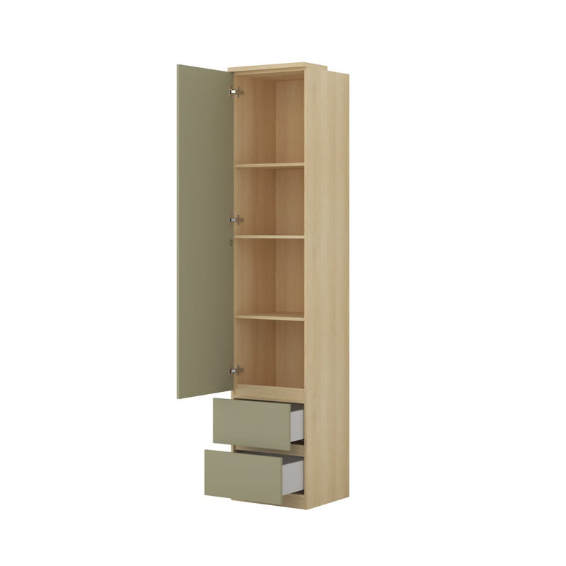 Bhushan 215cm H x 45cm W Composite Bookcase, Green