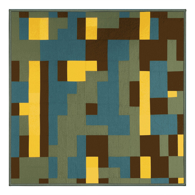 Tiled Landscapes Rug, Square 5'