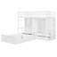 Lit superposé simple avec tiroirs, garde-robe, tablettes de rangement et lit hydraulique, blanc-797165882