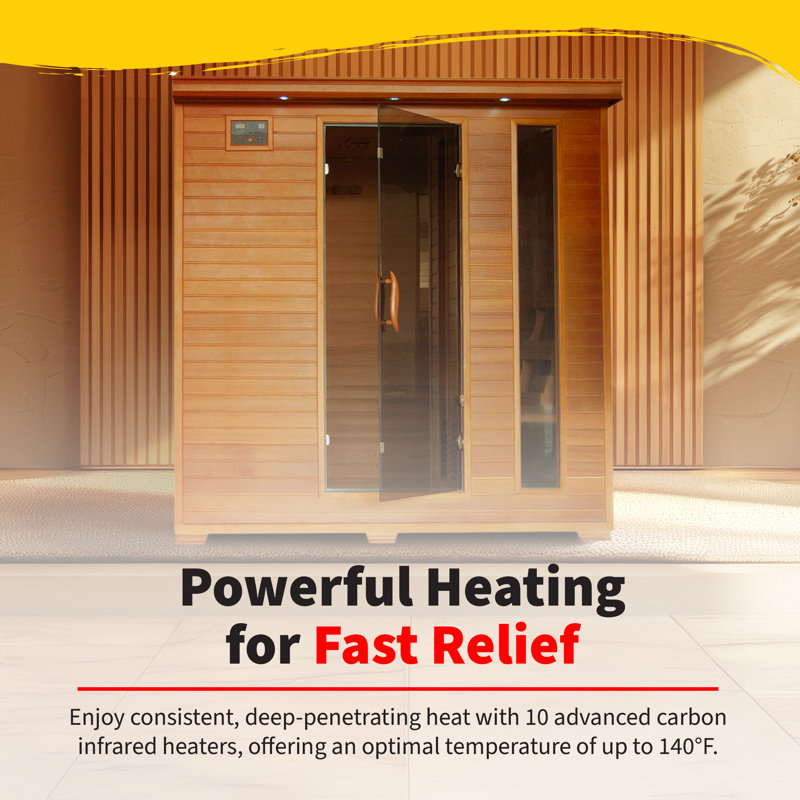 Heatwave 6-Person Cedar Infrared Sauna with 10 Carbon Heaters