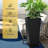 24-Inch Tall Tapered Planter Set of 2 with Tray, DIY Plastic Umbrella Stand, Large Indoor Outdoor Flower Pots with Drainage, Modern Decorative Planters for Porch, Patio, Garden, Backyard, Black (Approx. 61 cm)-1264049225