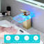 Robinet de salle de bain en or brossé, 3 couleurs de DEL, mélangeur d'eau chaude et froide, fixation sur le comptoir, un trou, bec cascade à un trou,