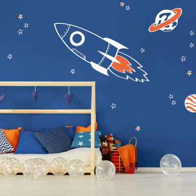 Rocket and Stars Wall Stickers