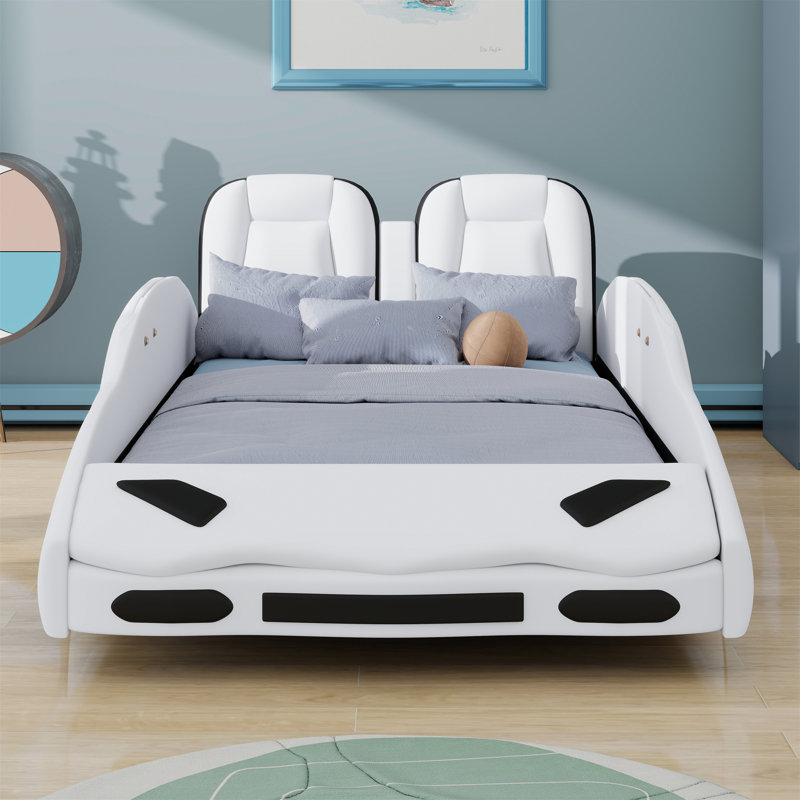 Lit plateforme avec roulettes Race, Blanc