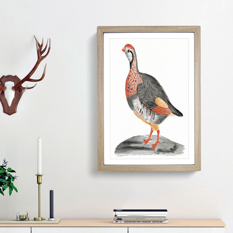 A Partridge by Johan Teyler - Single Picture Frame Painting, 63cm H x 45cm W x 2cm D, Oak Framed