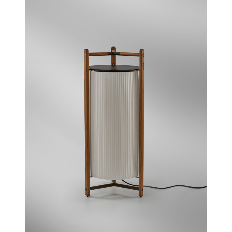 Kando - P/111 Floor Lamp - Teakwood - Ribbon Shade, White
