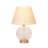 Zuly Round Ribbed Glass Table Lamp with Linen Shade