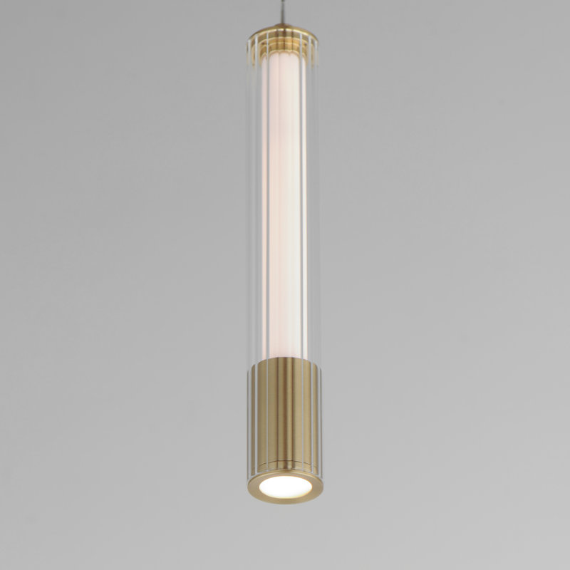 Celine 1 - Light LED Single Pendant, Natural Aged Brass
