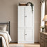 Armoire-penderie moderne autoportante avec deux portes et tringle