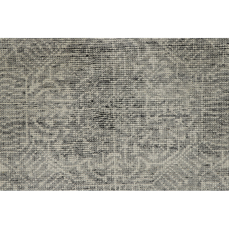 Handmade Oushak Wool Floral and Geometric Area Rug, Rectangle 9' x 12'