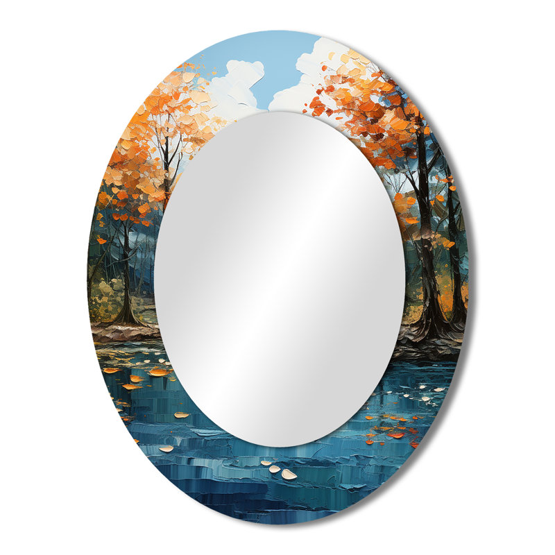 Miroir mural orange traditionnel Orange River Sapphire Serenity, 43 po x 33 po