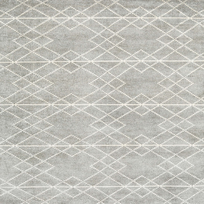 Tapis contemporain gris, Carré 8 pi