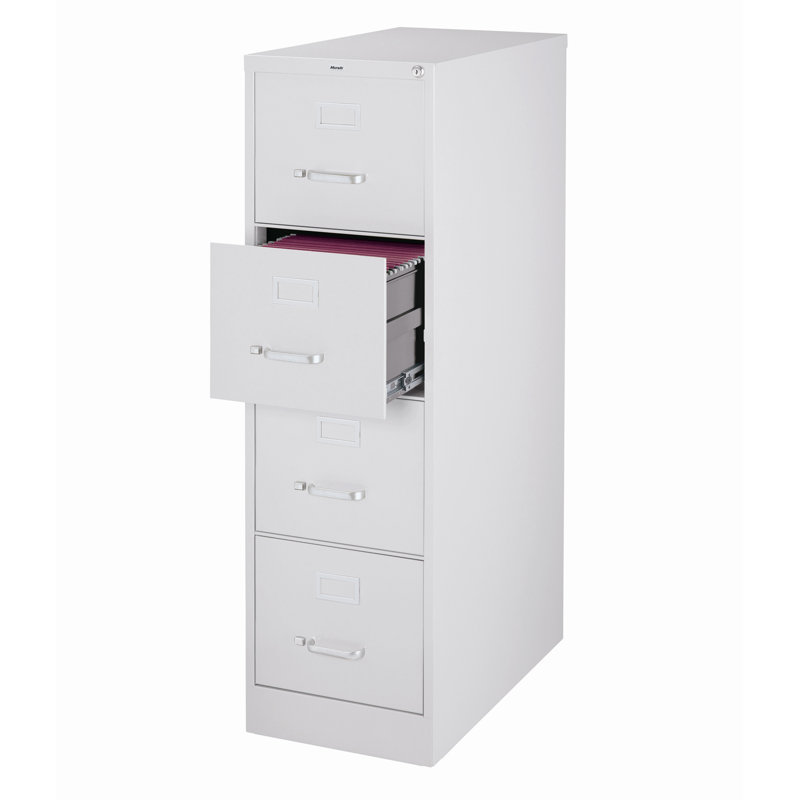 15'' Wide 4 -Drawer Steel File Cabinet, Light Gray