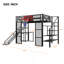 Lit mezzanine double en métal avec de multiples fonctionnalités pour optimiser l'espace-378463940