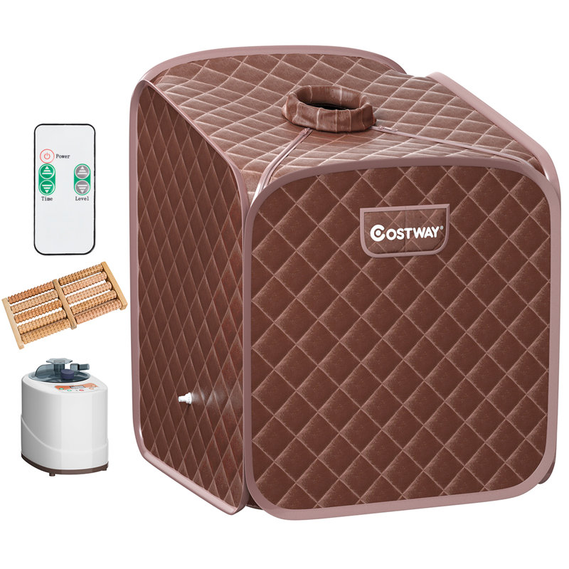 Casart Portable Traditional Steam Sauna with Remote Control, Coffee