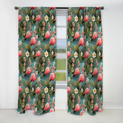Motif tropical Flamingo Paradise - Rideau floral - Rideau occultant floral - 1 panneau