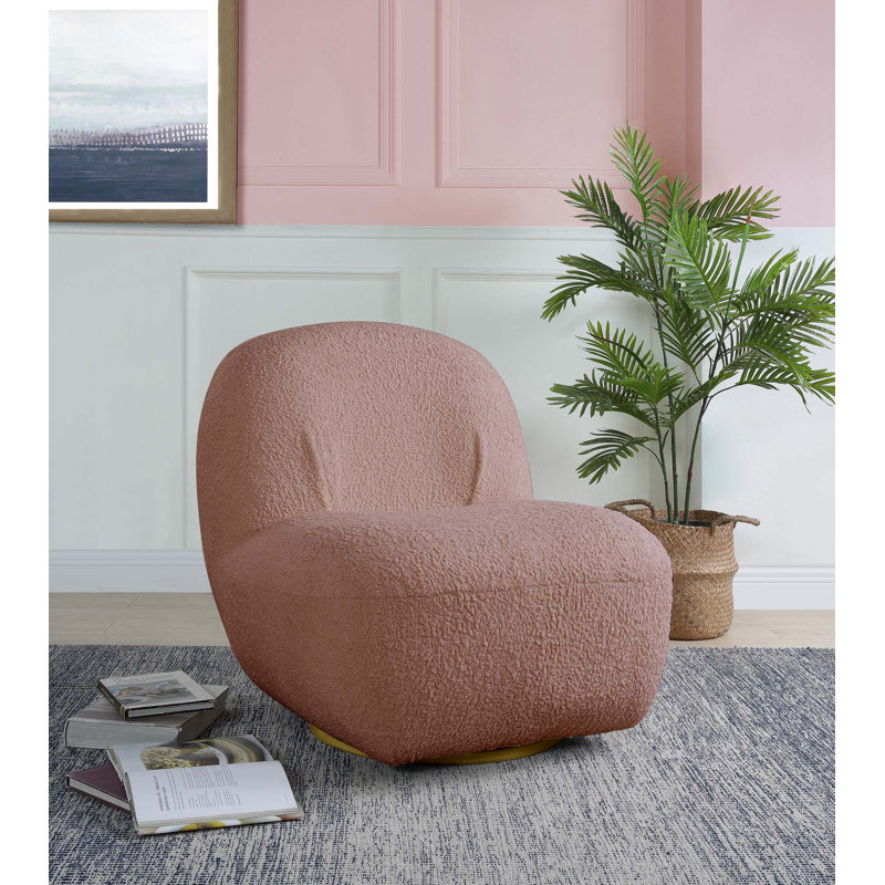 Fauteuil d'appoint Yedaid avec pivot, Rose