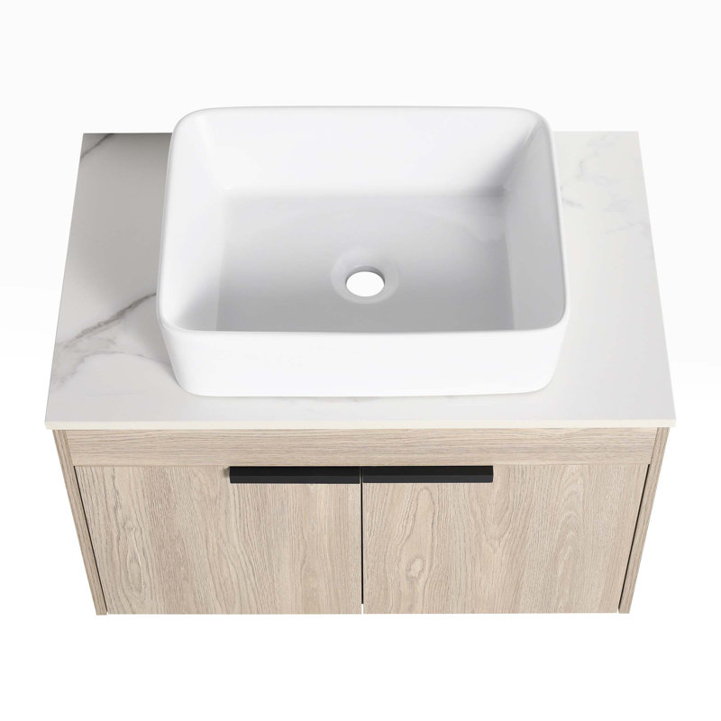 Ensemble de meuble-lavabo mural simple 30 po Lucila