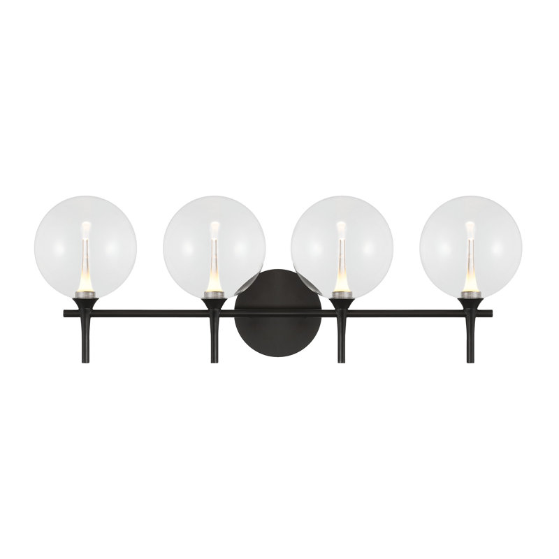 Meuble-lavabo Iissa, 4 Lt, verre, Clair, Noir mat