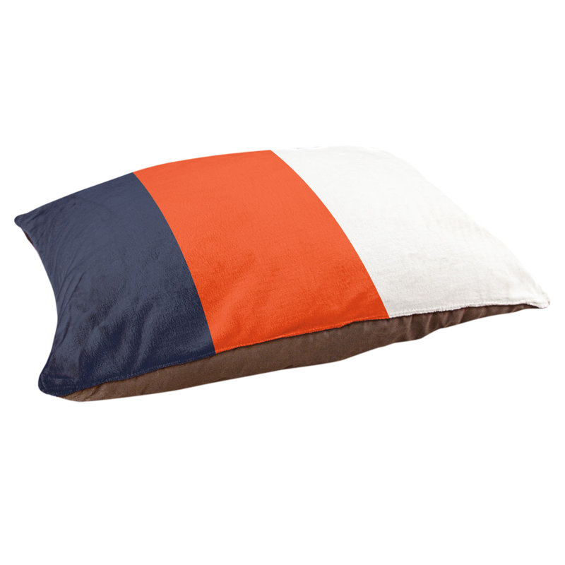 Oreiller Oklahoma, Très grand (l 50 po x P 40 po x H 7 po), Bleu / milieu orange