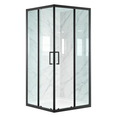 Framed Corner Shower Enclosure, 35 in. D x 35 in. W x 72 in. H, Double Sliding Doors with 1/4 in. Clear Tempered Glass, Ideal for Walk-In Showers (Shower Base Not Included)
