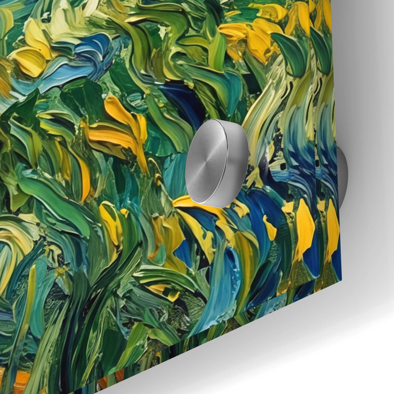 «Doberman Pinscher Starry Night» par Rich Monet, art mural en verre acrylique, 24 po x 24 po, 24 po x 24 po