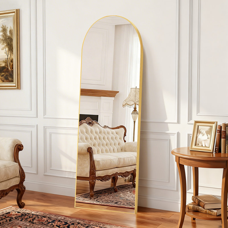 Miroir pleine longueur arqué, Doré, 58 po x 19 po