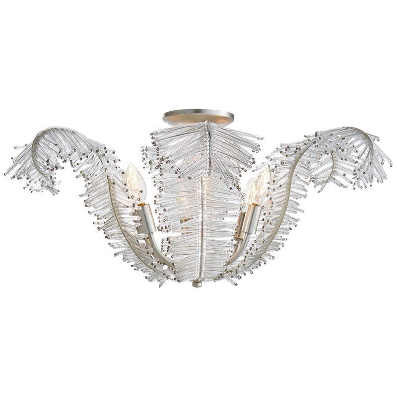 Calais 6 - Light Semi Flush Mount, Burnished Silver Leaf