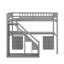 Lit mezzanine simple avec tiroirs, bureau et bande lumineuse-1006232835