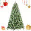 Arbre de Noël 6 pi avec pommes de pin, arbre de Noël artificiel facile à suspendre et à suspendre pour le bureau des Fêtes-1937652859