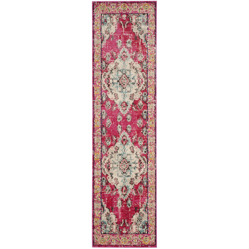 Almyra Oriental Area Rug, Runner 2'2" x 16', Pink/Multi