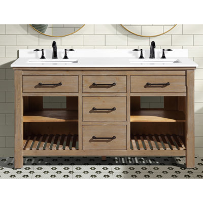 Lauren 60'' Double Bathroom Vanity with Top