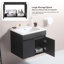 Lizzmore Wall Mounted Bathroom Vanity With White Ceramic Basin & 2 Soft Close Doors-1508766659