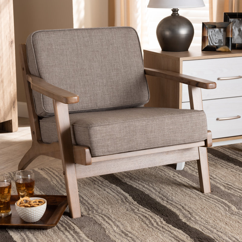 Upholstered Armchair, Gray/Brown