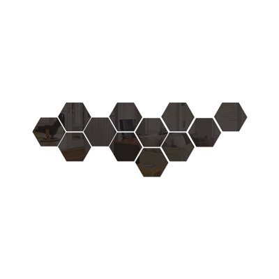 12Pcs 3D Mirror Hexagon Vinyl Removable Wall Sticker Decal Home Decor