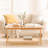 39.4" Glass Top Coffee Table with ABS Rattan Storage Shelf-357663201