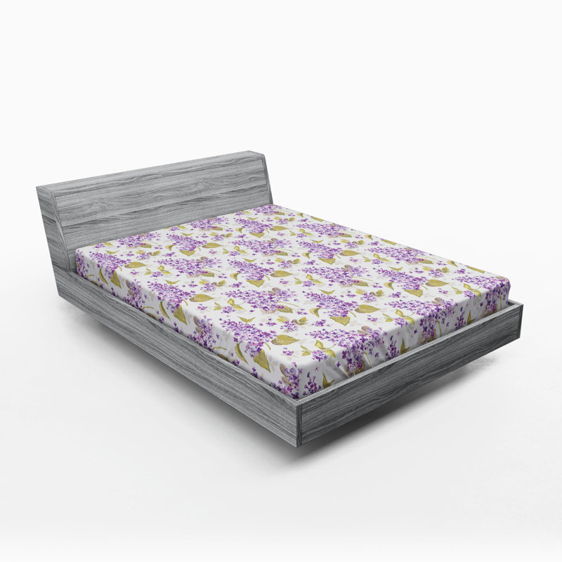 Microfiber Floral Fitted Sheet, Full Fitted Sheet