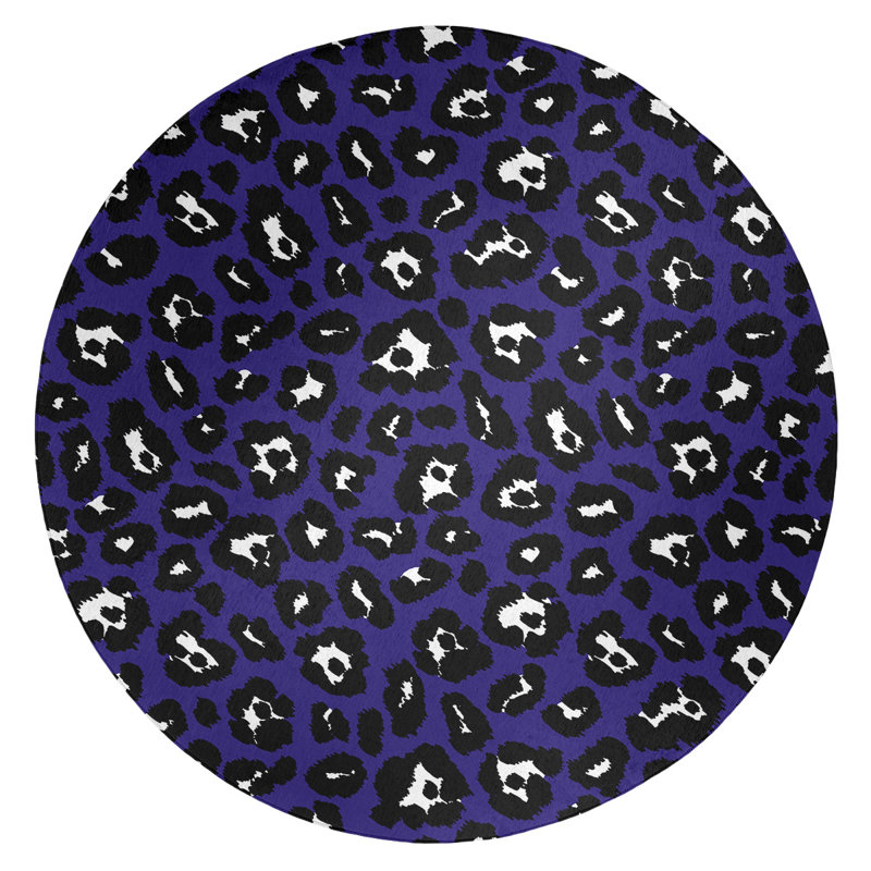 Animal Print Indoor Rug, Round 5'