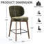 Tabouret de bar Mid-Century, tabouret de bar rembourré en tissu avec dossier à oreilles, tabouret de bar à hauteur de comptoir sans accoudoirs avec pieds en bois, repose-pieds en métal, pour îlot de cuisine, vert, ensemble de 2-124825000-119619504