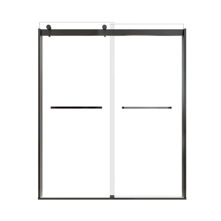 60 in. W X 74 in. H Double Sliding Frameless Shower Door with 5/16 in. (8mm) Clear Glass