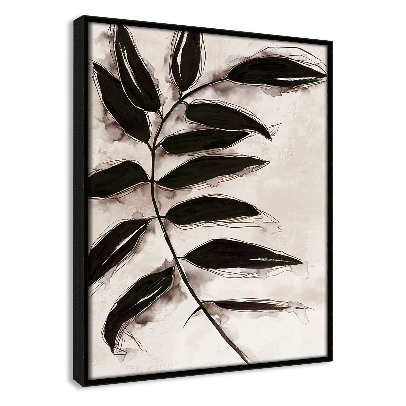 Leaves "Leaves II" Print, 15.5" H x 12.5" W x 2" D, Espresso Framed