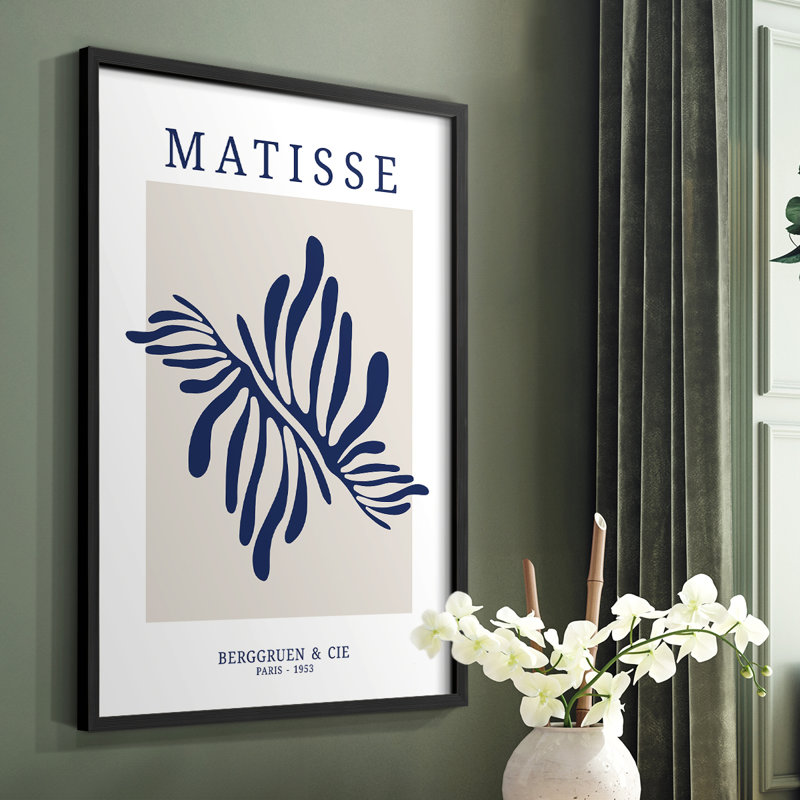 Matisse CDXI, reproduction encadrée - bois massif, H 14 po x l 11 po, Cadre simple noir